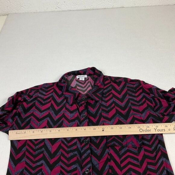 Splendid Womens Button Front Shirt Printed Long Sleeve Roll Tab Collared Top XS - Picture 7 of 11